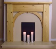 Contemporary Arch Pine Fire Surround